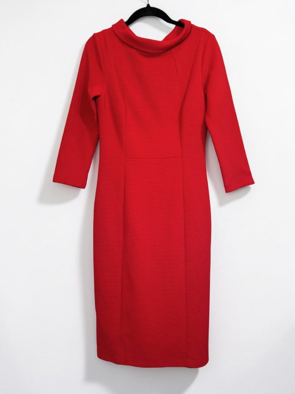 Hobbs London red Cordelia reverse-collar dress